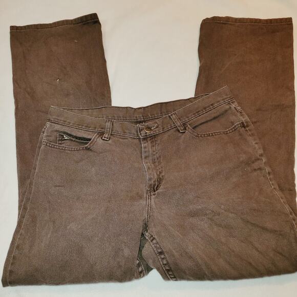 Chic Brown Straight Leg Jeans - Picture 3 of 6